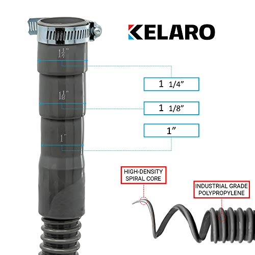 Universal Washing Machine Drain Hose - 6 Ft Discharge Hose - Flexible Corrugated Replacement or Installation by Kelaro