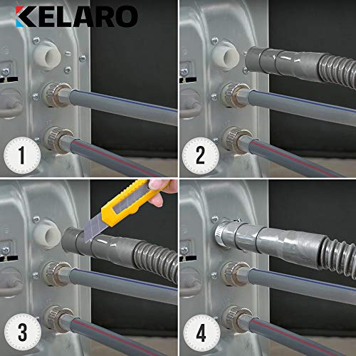 Universal Washing Machine Drain Hose - 6 Ft Discharge Hose - Flexible Corrugated Replacement or Installation by Kelaro