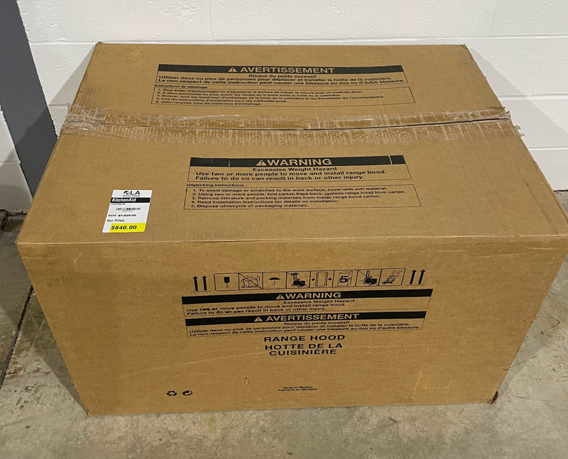 KitchenAId KVWC906JSS 36" Commercial-Style Wall-Mount Canopy Range Hood