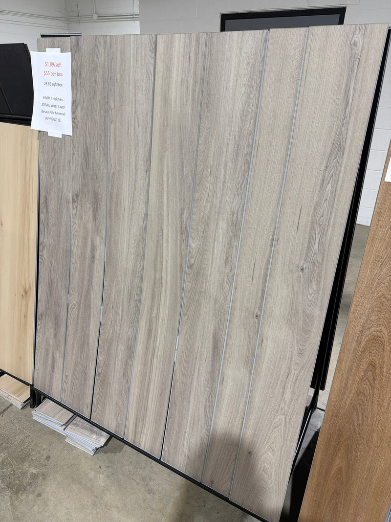 ($1.89/sqft) Bruce Pale Mineral Vinyl Waterproof Flooring 6mm/20mil