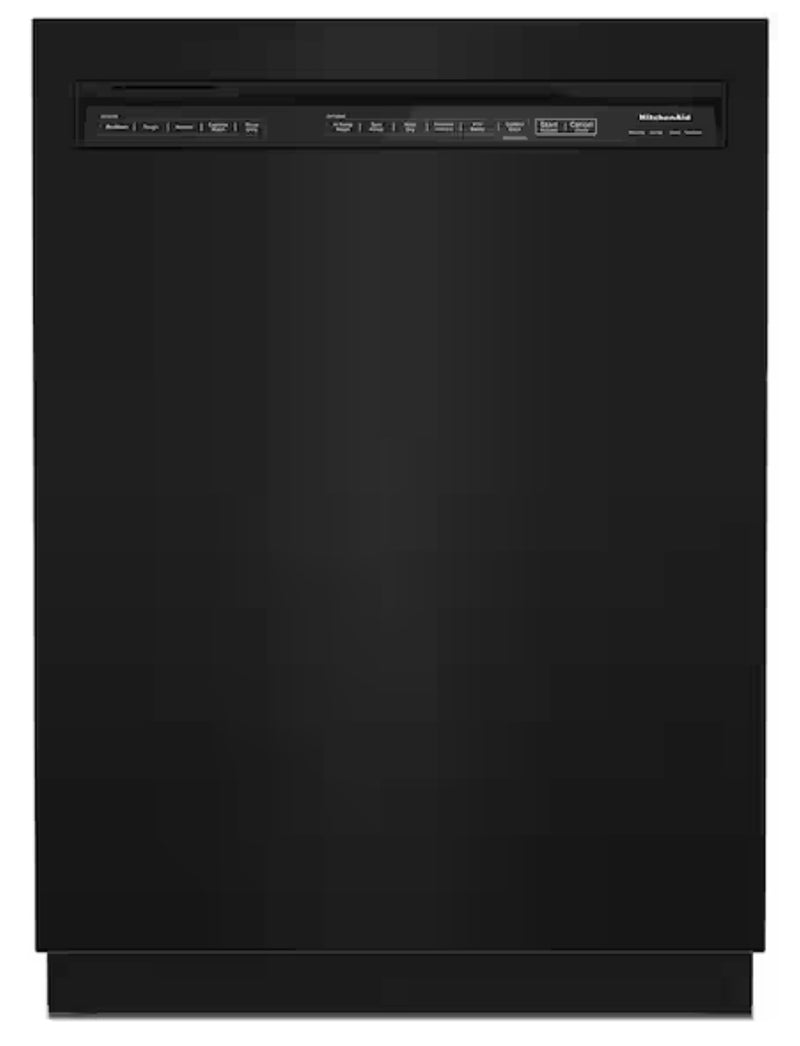 KitchenAid KUDS30IXBL8 24 in. Black Front Control Dishwasher with Stainless Steel Tub and ProWash Cycle