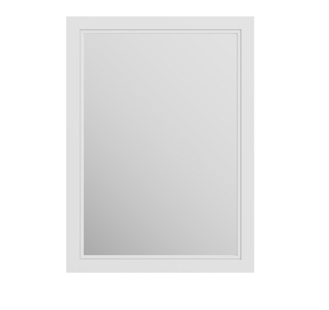 Allen + Roth Crest Hill 22-in x 30-in White Framed Bathroom Vanity Mirror