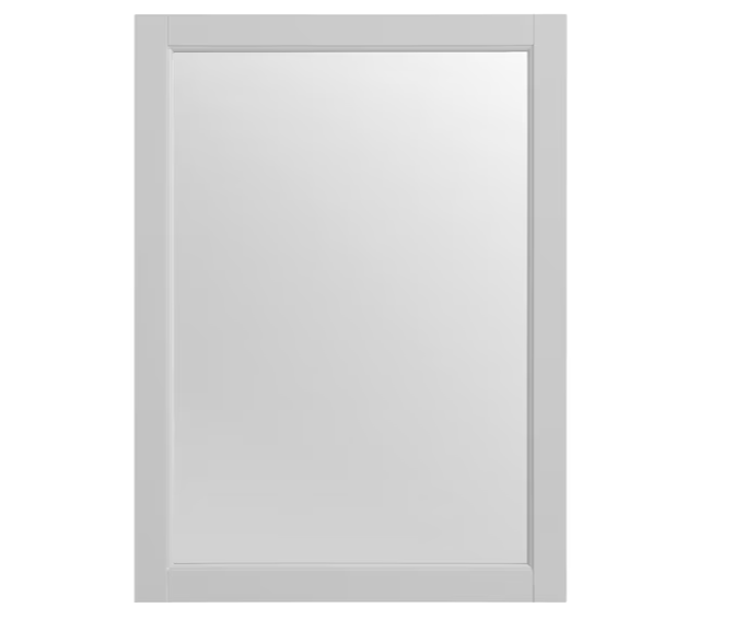 Style Selections Cromlee 22-in x 30-in Light Gray Framed Bathroom Vanity Mirror