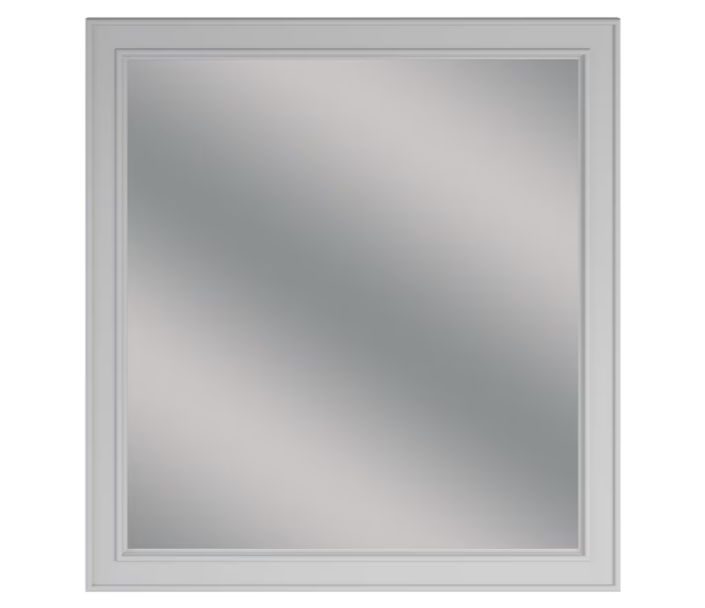 Allen + Roth Wrightsville 28-in x 30-in Light Gray Framed Bathroom Vanity Mirror