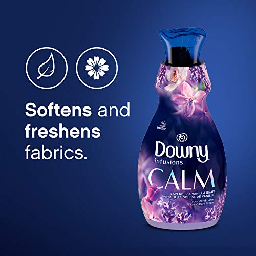 Downy Infusions Liquid Laundry Fabric Softener, Calm Scent, Lavender & Vanilla Bean, 166 Total Loads (Pack of 2)